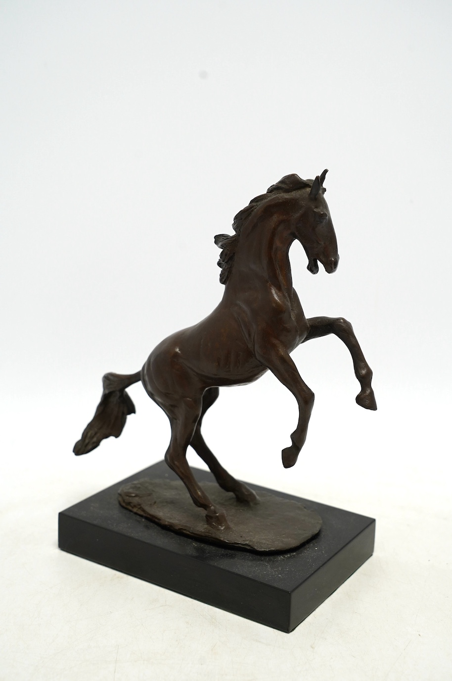 Enzo Plazzotta (Italian), a bronze sculpture, 'Small Stallion', signed, with Wildenstein and Richmond Gallery paperwork, 22cm high. Condition - good